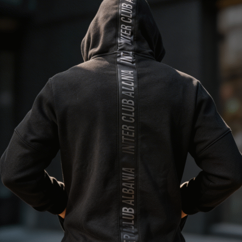 Hoodie Black with ZIP (Bluze me Kapuç me Zinxhir)